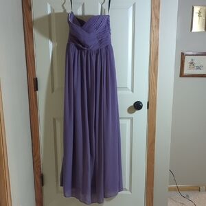 Bill Levkoff Purple Ruched Maxi Dress